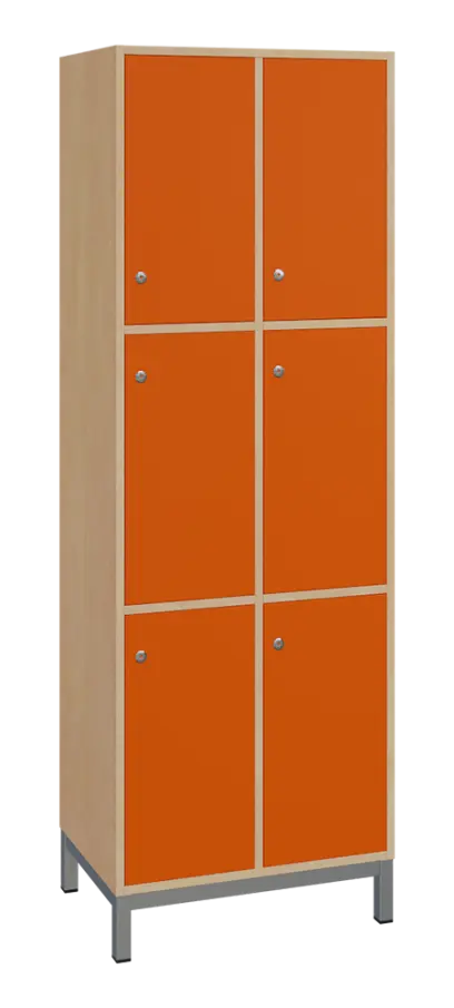 SBS-3322 šatní skříň 6-boxová, 1800x600x400 mm, kovové nohy, korpus bříza irská, dvířka pomeranč SBS-3322 šatní skříň 6-boxová, 1800x600x400 mm, kovové nohy, korpus bříza irská, dvířka pomeranč